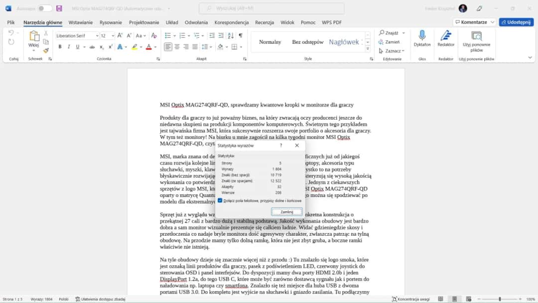 Jak policzyć liczbę znaków w Wordzie - proste sposoby, które zaskoczą