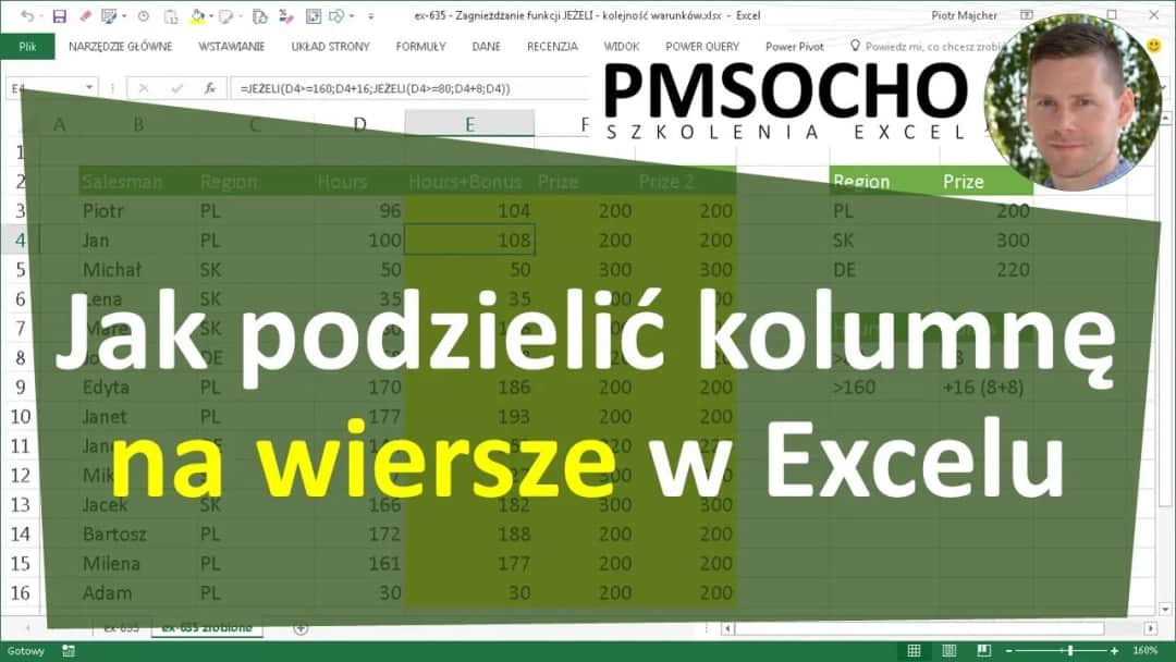 Jak podzielić wiersz w Excelu i poprawić czytelność tekstu